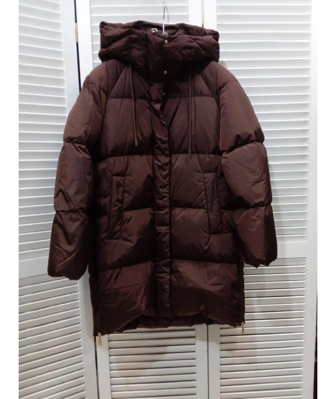 MAX MARA Коричневая полиэстеровая куртка, фото 9