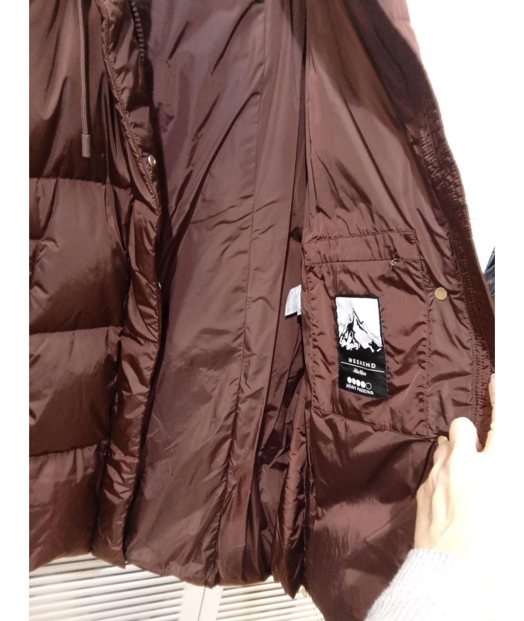 MAX MARA Коричневая полиэстеровая куртка, фото 6