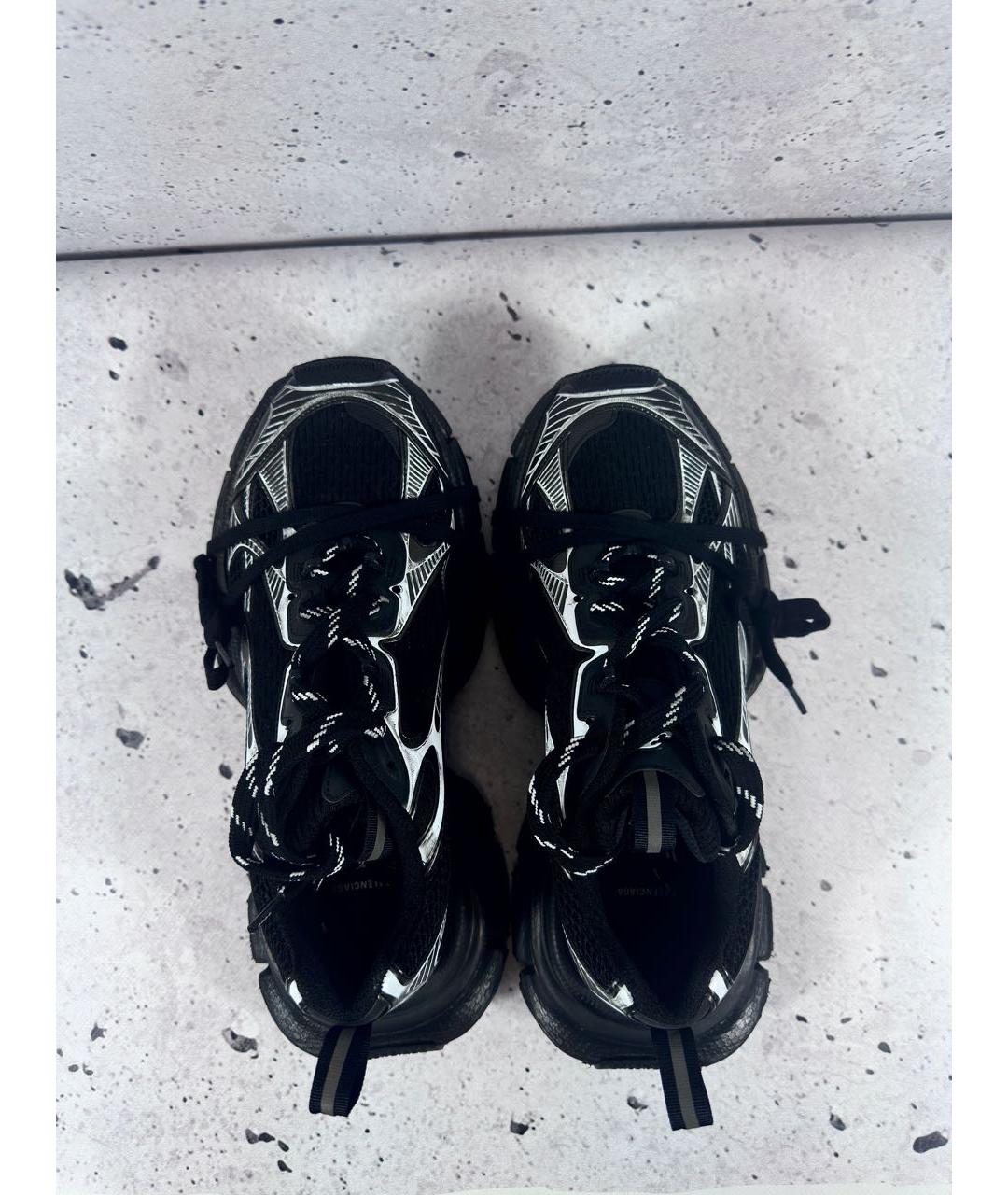 BALENCIAGA Черные текстильные низкие кроссовки / кеды, фото 3