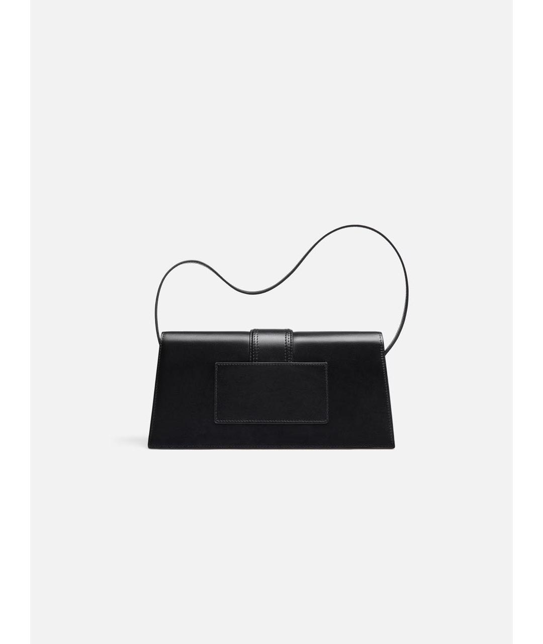 JACQUEMUS Черная кожаная сумка с короткими ручками, фото 3