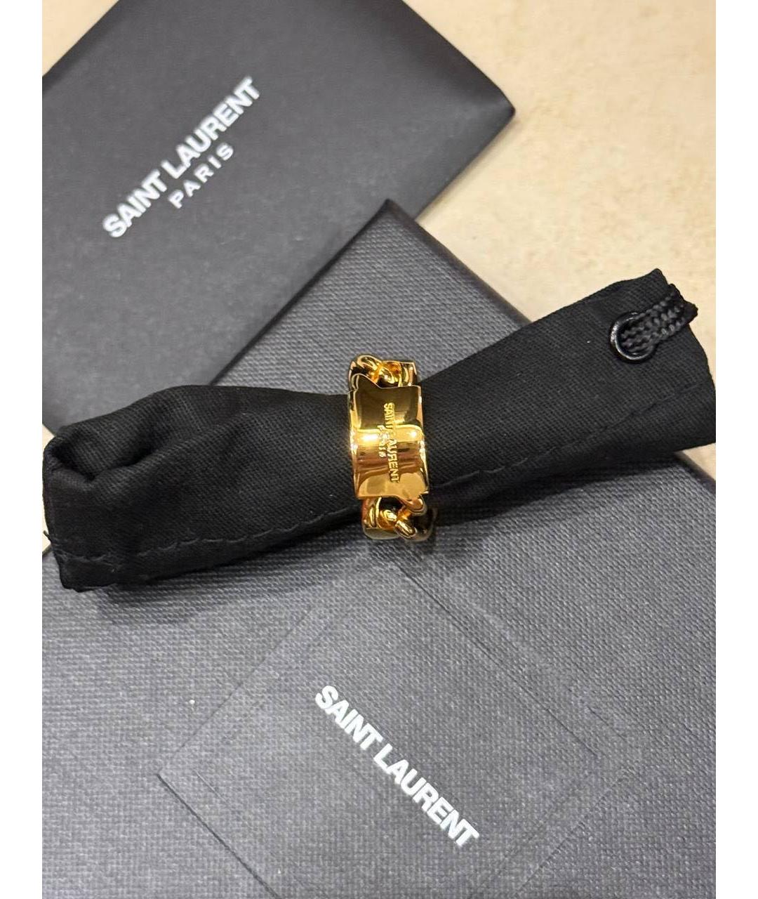 SAINT LAURENT Золотое металлическое кольцо, фото 3