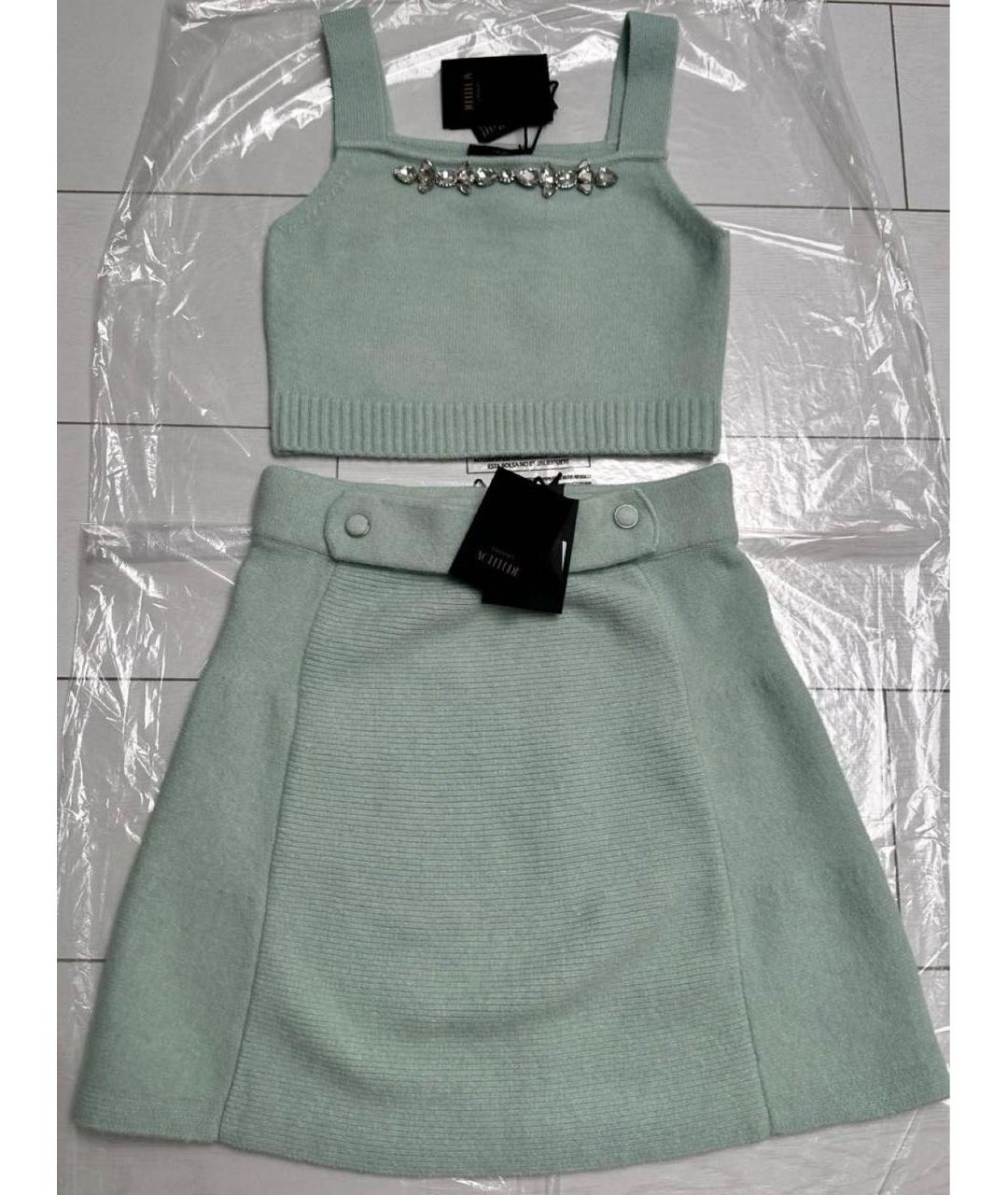 TWIN-SET Зеленый хлопковый костюм с юбками, фото 2