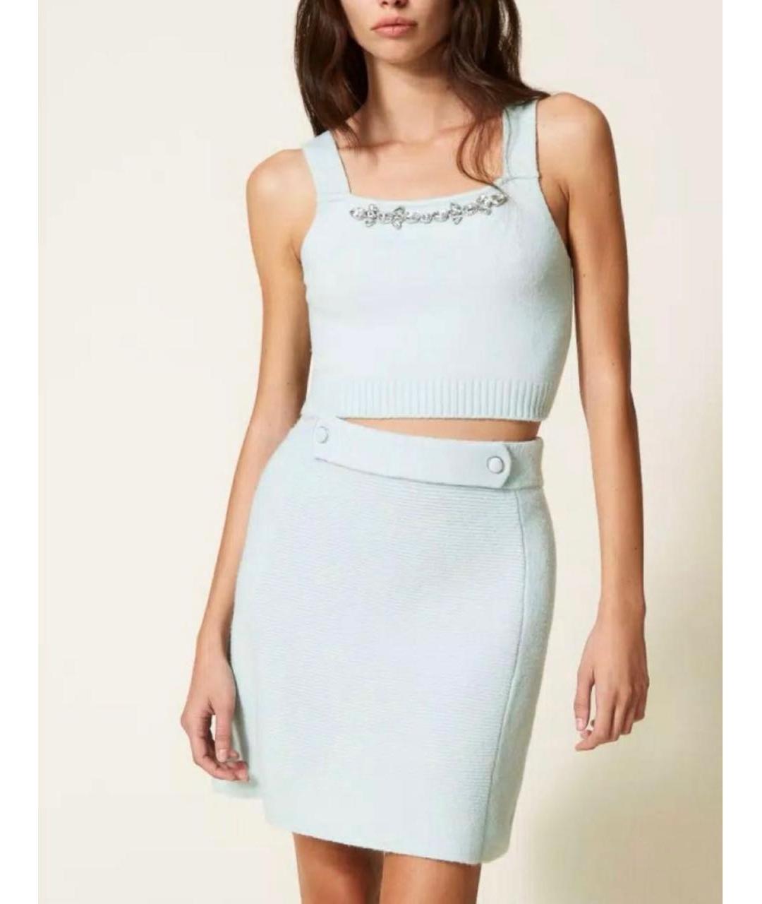 TWIN-SET Зеленый хлопковый костюм с юбками, фото 7