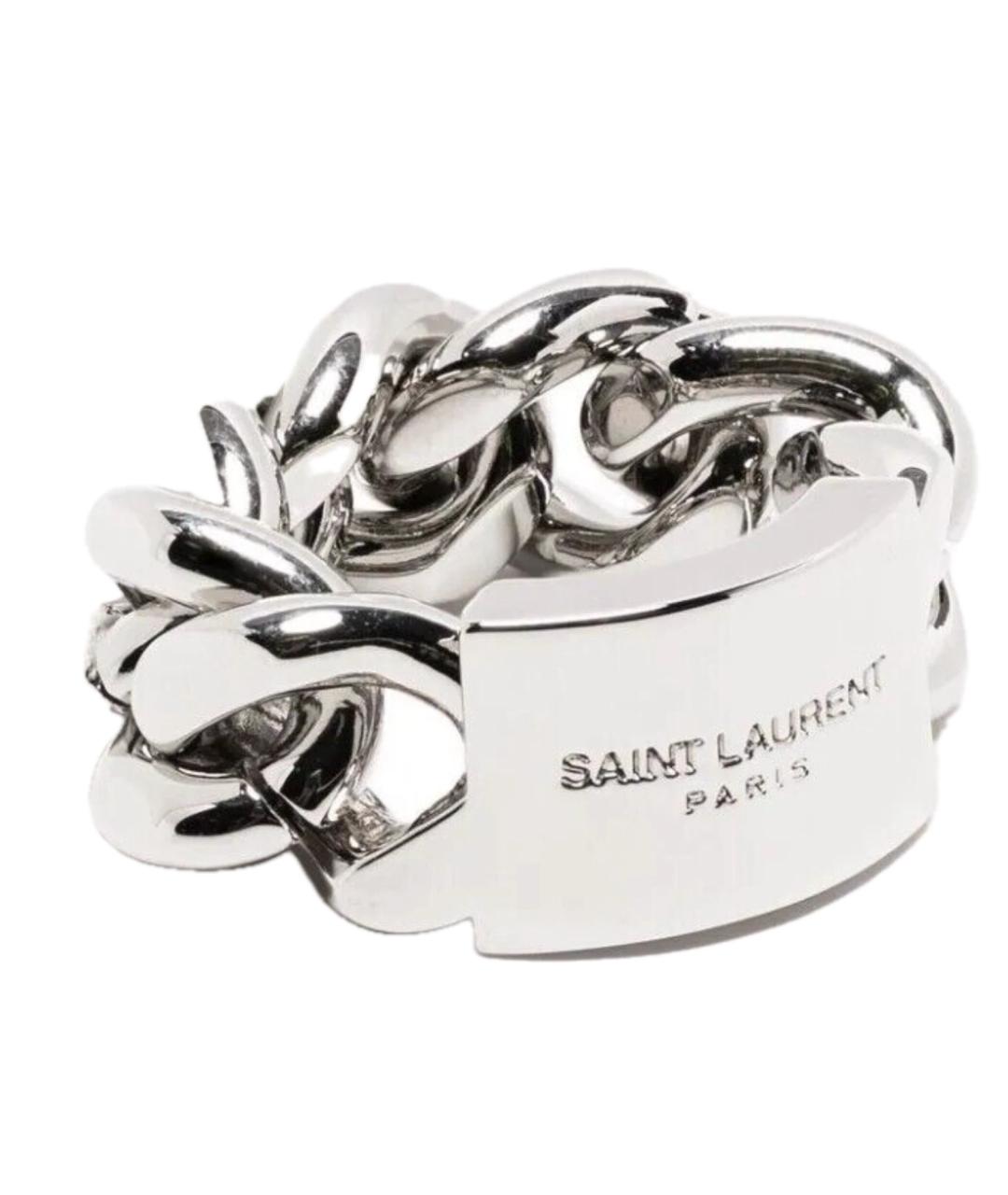 SAINT LAURENT Серебряное металлическое кольцо, фото 1