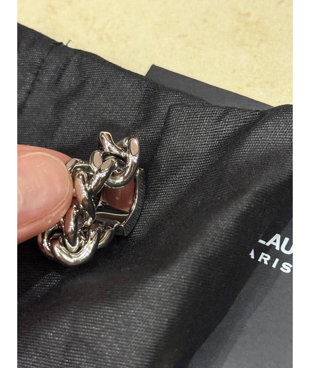 SAINT LAURENT Серебряное металлическое кольцо, фото 4