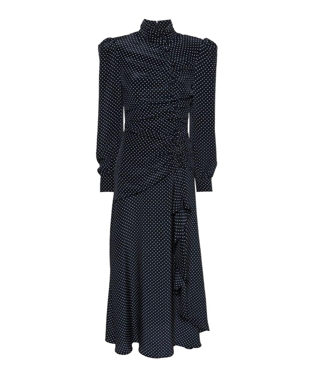 ALESSANDRA RICH Темно-синее шелковое вечернее платье, фото 5