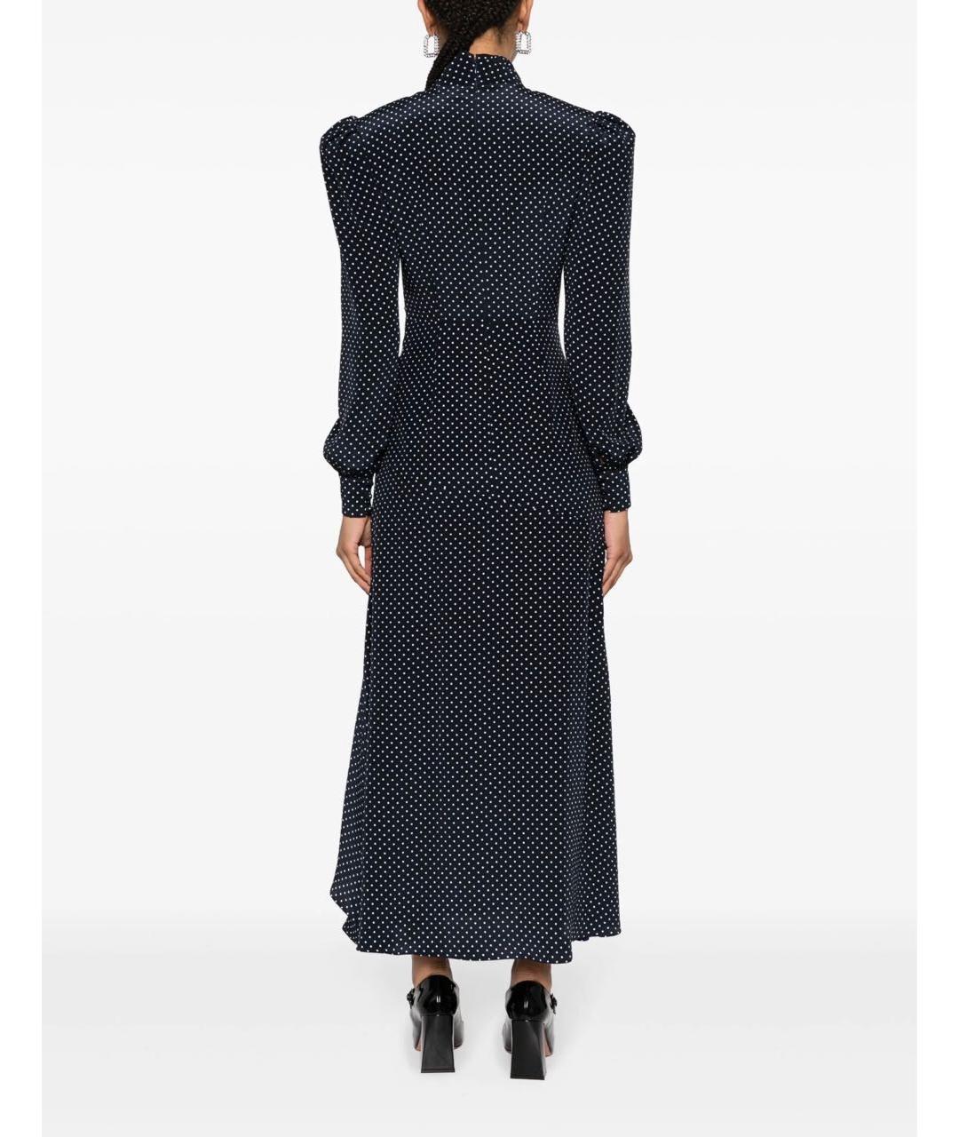 ALESSANDRA RICH Темно-синее шелковое вечернее платье, фото 4