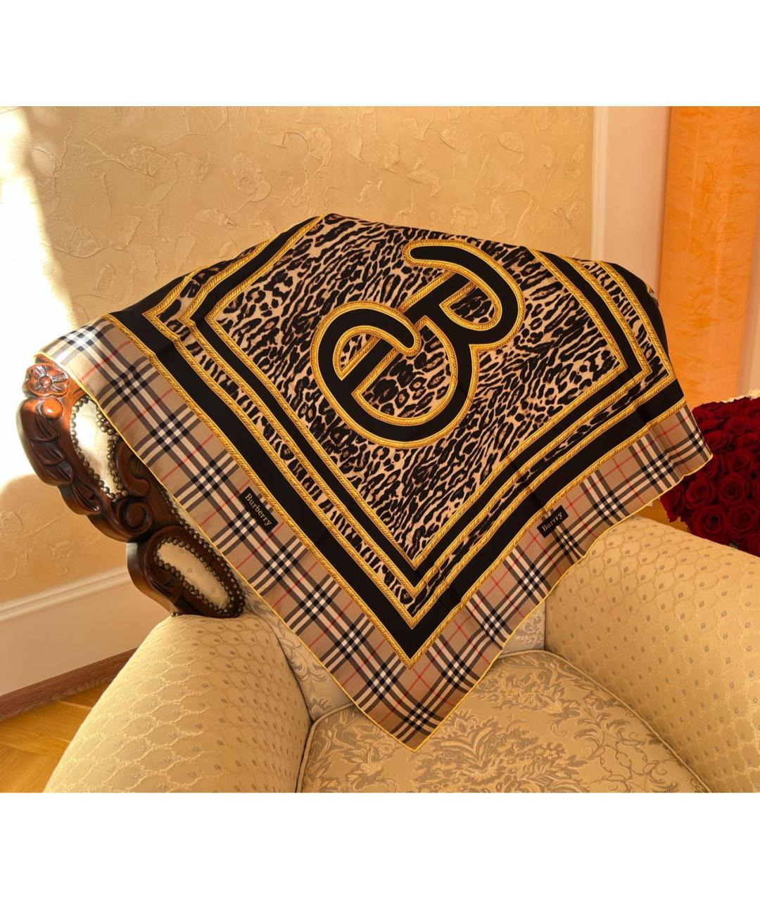 BURBERRY Мульти шелковый платок, фото 3