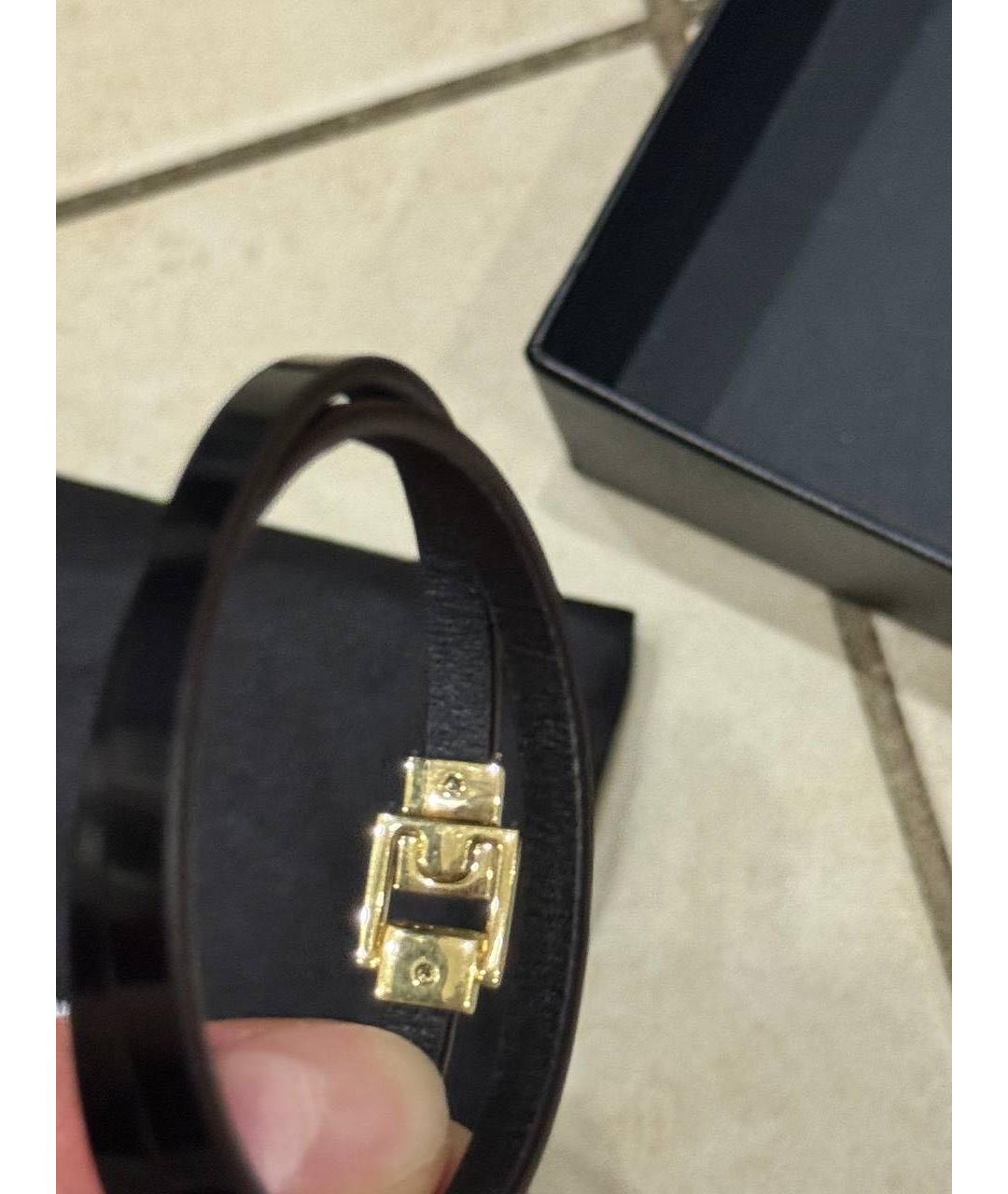 SAINT LAURENT Черный кожаный браслет, фото 2