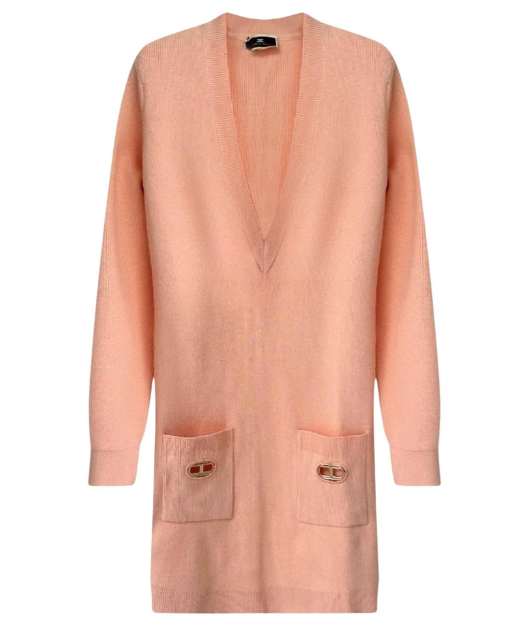 ELISABETTA FRANCHI Коралловое шерстяное повседневное платье, фото 1