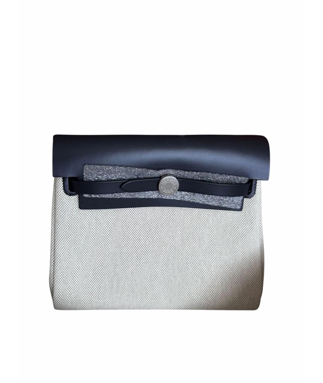 HERMES Бежевая тканевая сумка через плечо, фото 1