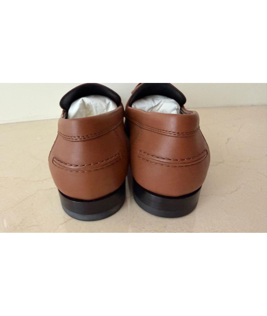 HERMES Коричневые кожаные лоферы, фото 4