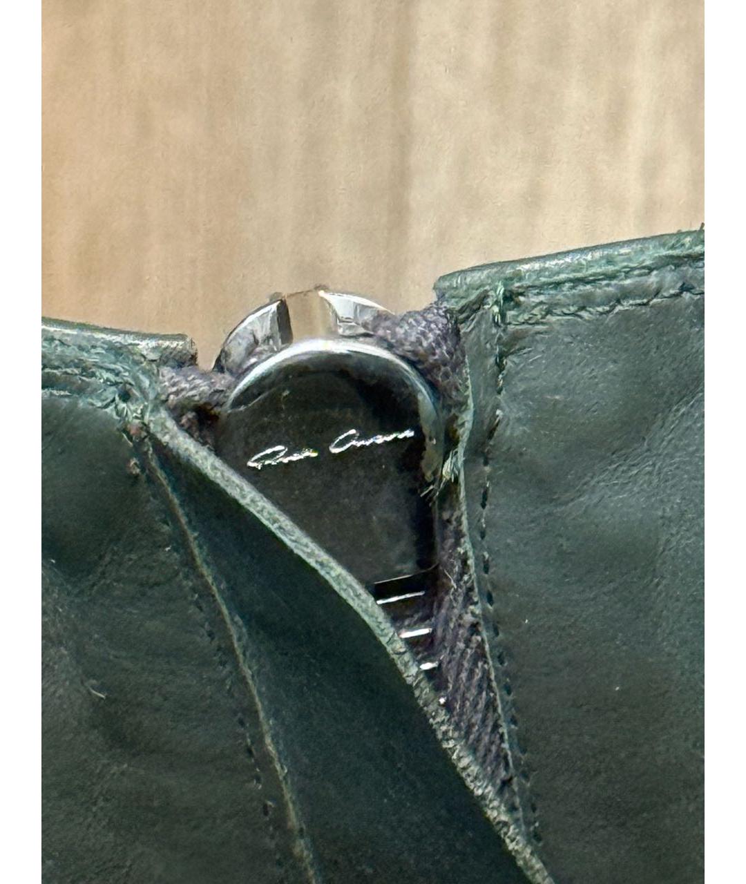 RICK OWENS Черные кожаные высокие кроссовки / кеды, фото 8