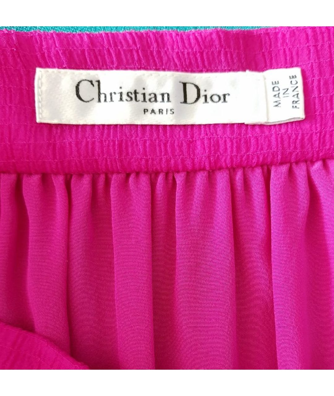 CHRISTIAN DIOR PRE-OWNED Фуксия шелковая юбка миди, фото 4