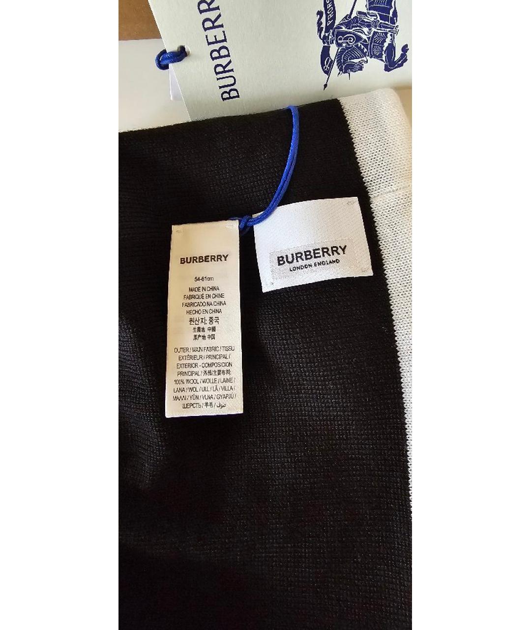 BURBERRY Черная шерстяная шапка, фото 3