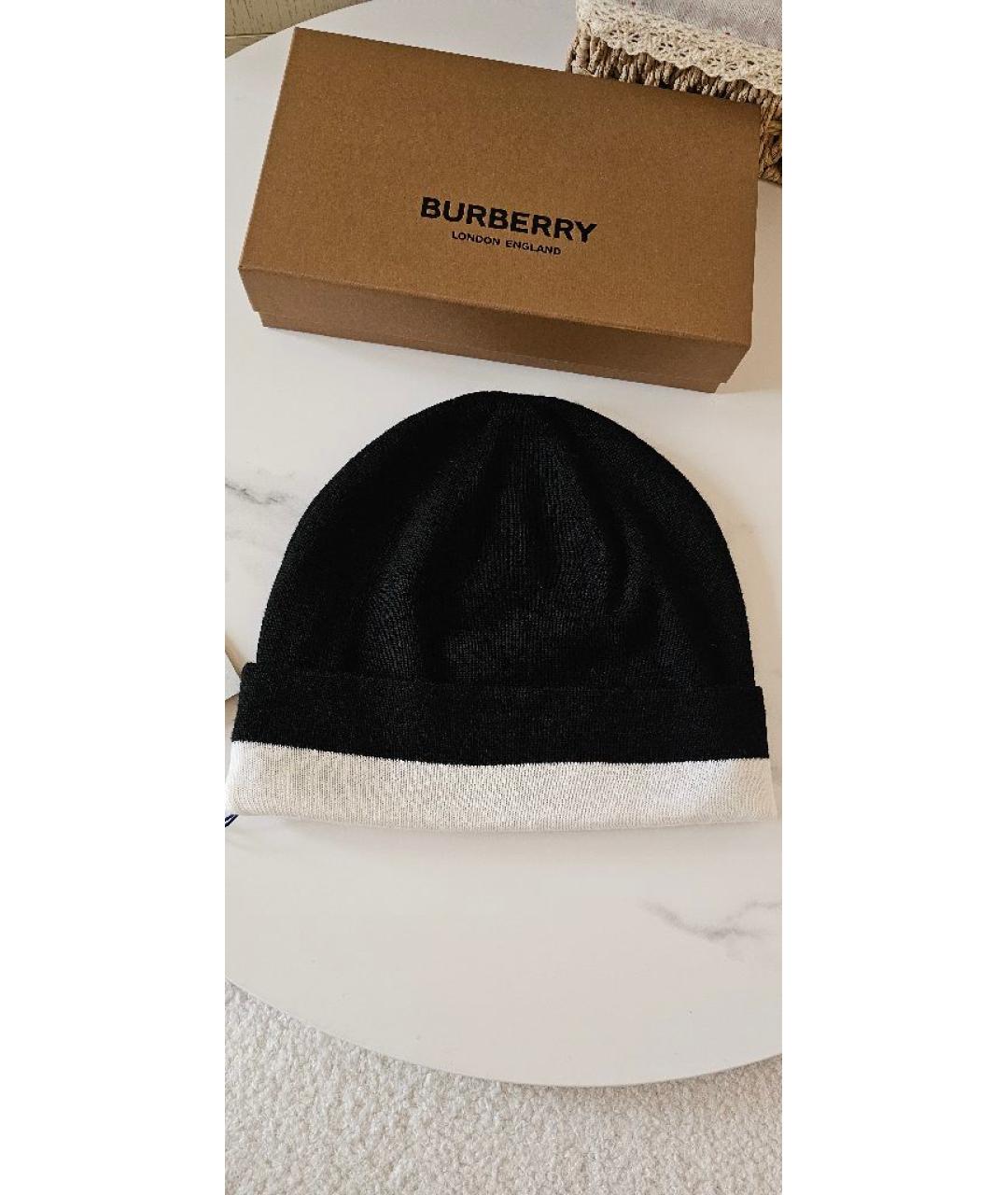 BURBERRY Черная шерстяная шапка, фото 2