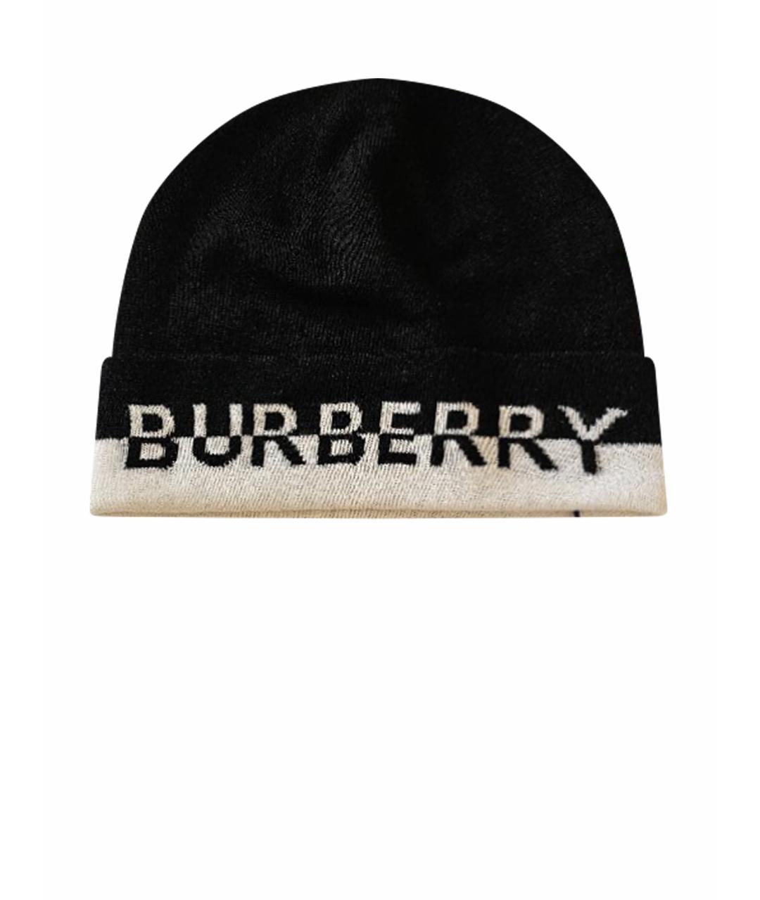 BURBERRY Черная шерстяная шапка, фото 1