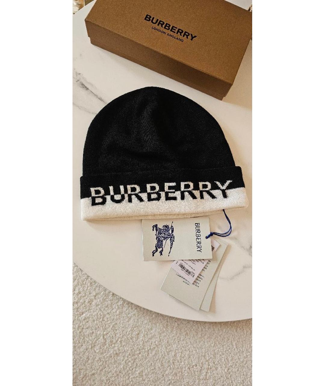 BURBERRY Черная шерстяная шапка, фото 7