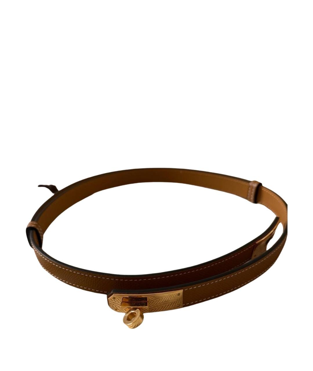 HERMES Коричневый кожаный ремень, фото 1