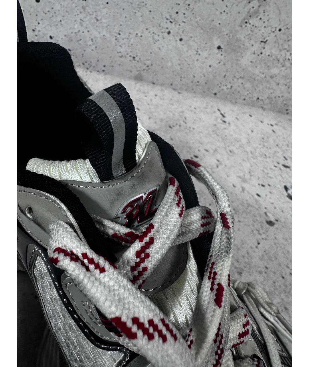 BALENCIAGA Серебряные текстильные низкие кроссовки / кеды, фото 5