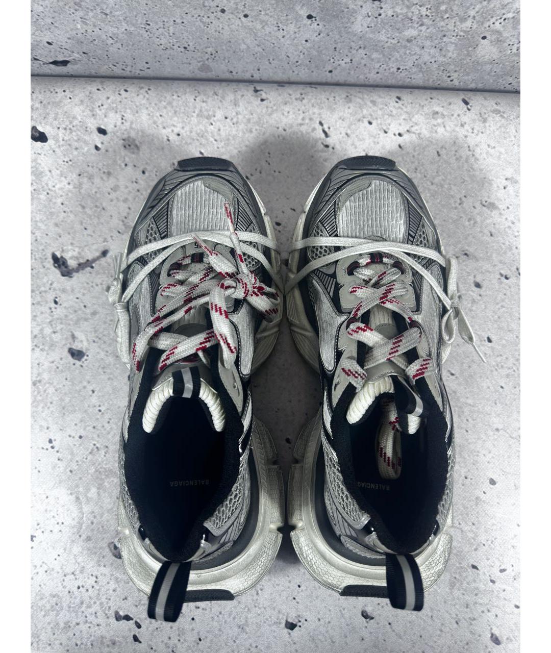 BALENCIAGA Серебряные текстильные низкие кроссовки / кеды, фото 3