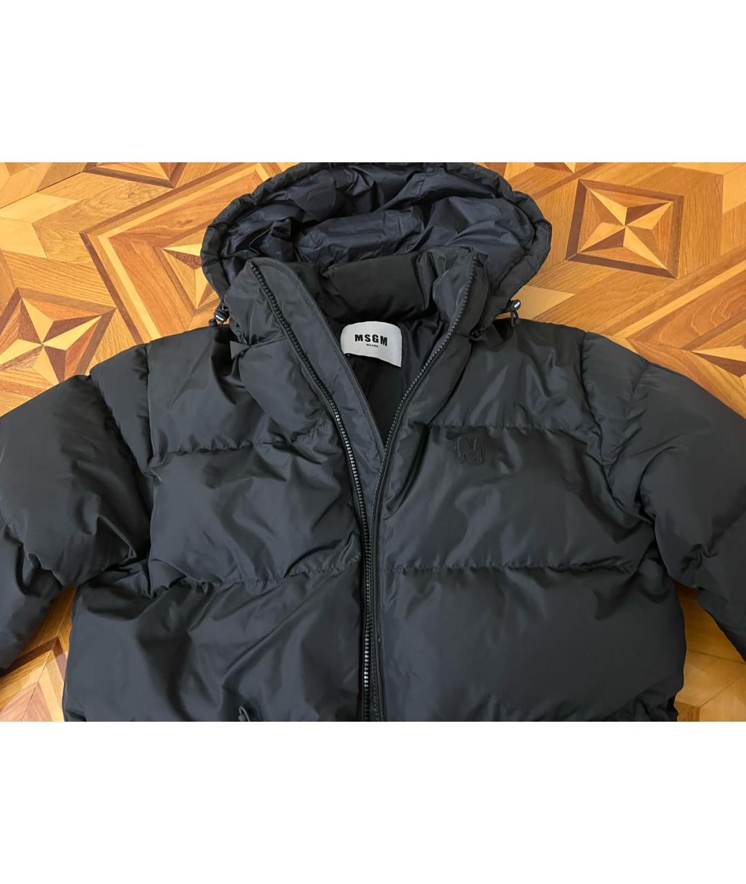 MSGM Черный полиэстеровый пуховик, фото 3