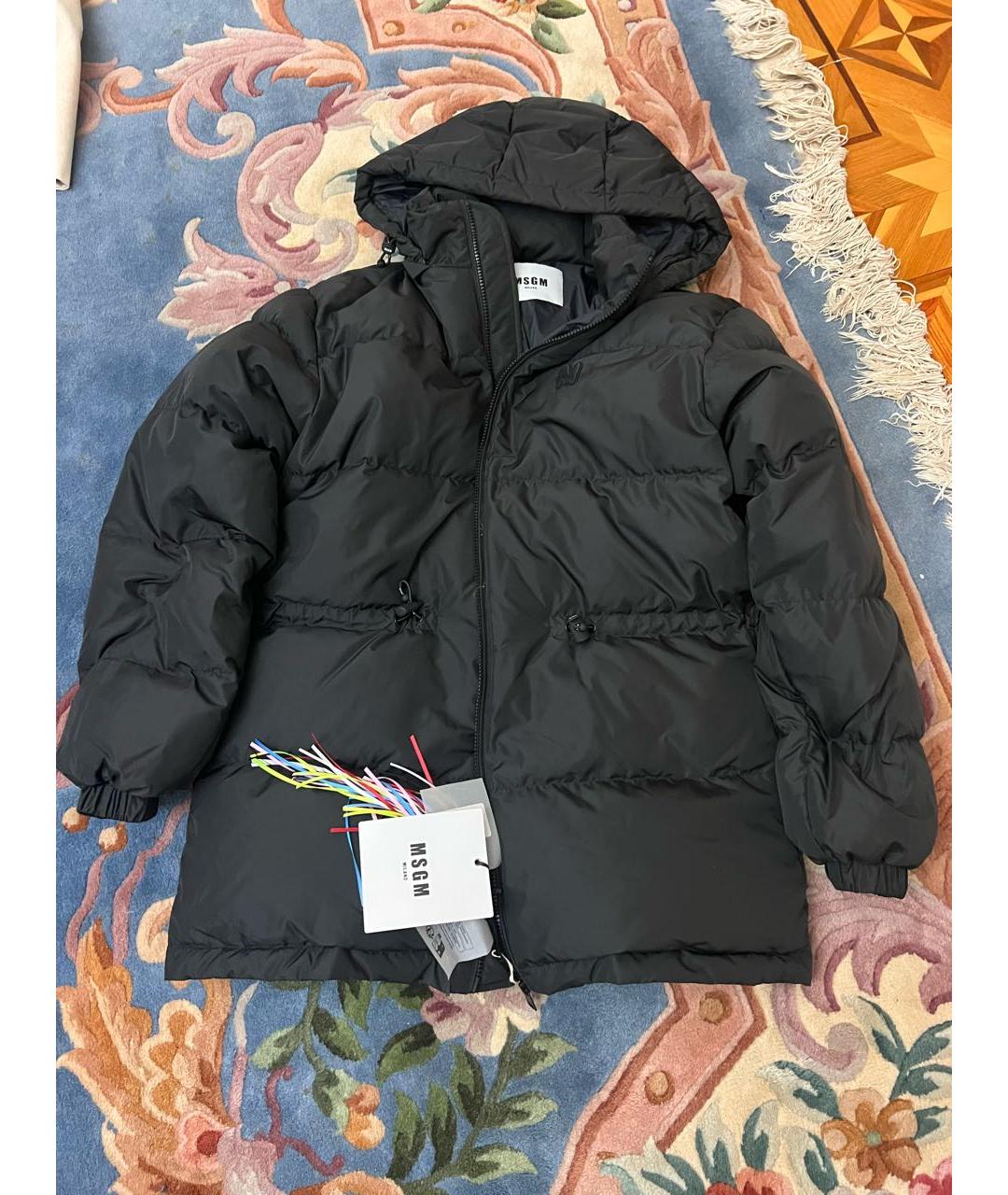 MSGM Черный полиэстеровый пуховик, фото 5
