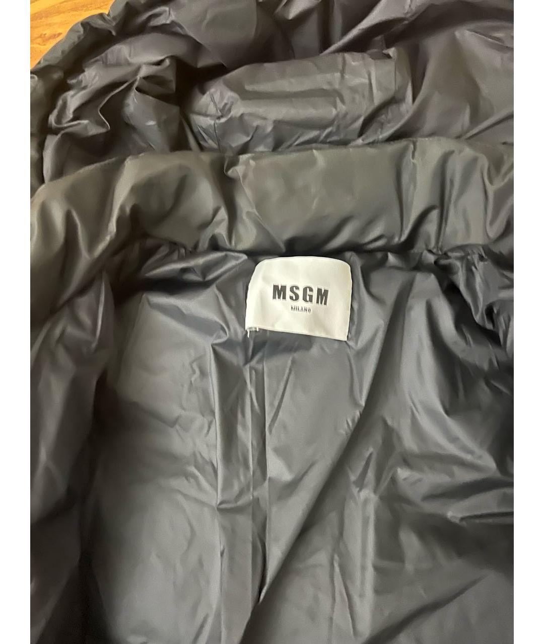 MSGM Черный полиэстеровый пуховик, фото 8