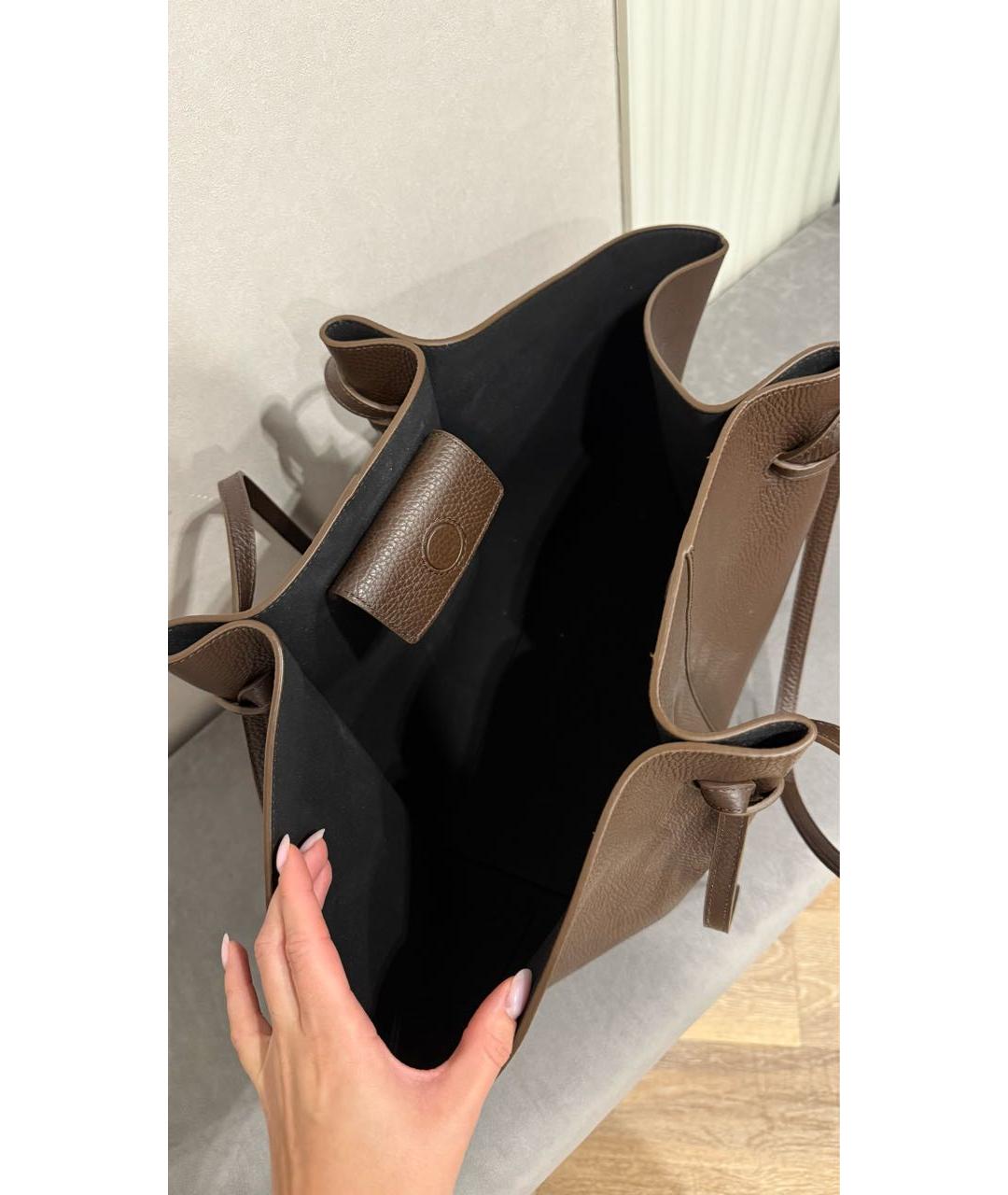 YUZEFI Коричневая кожаная сумка через плечо, фото 4