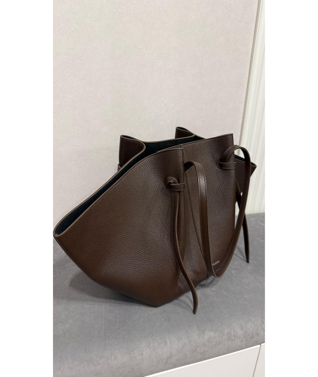 YUZEFI Коричневая кожаная сумка через плечо, фото 2