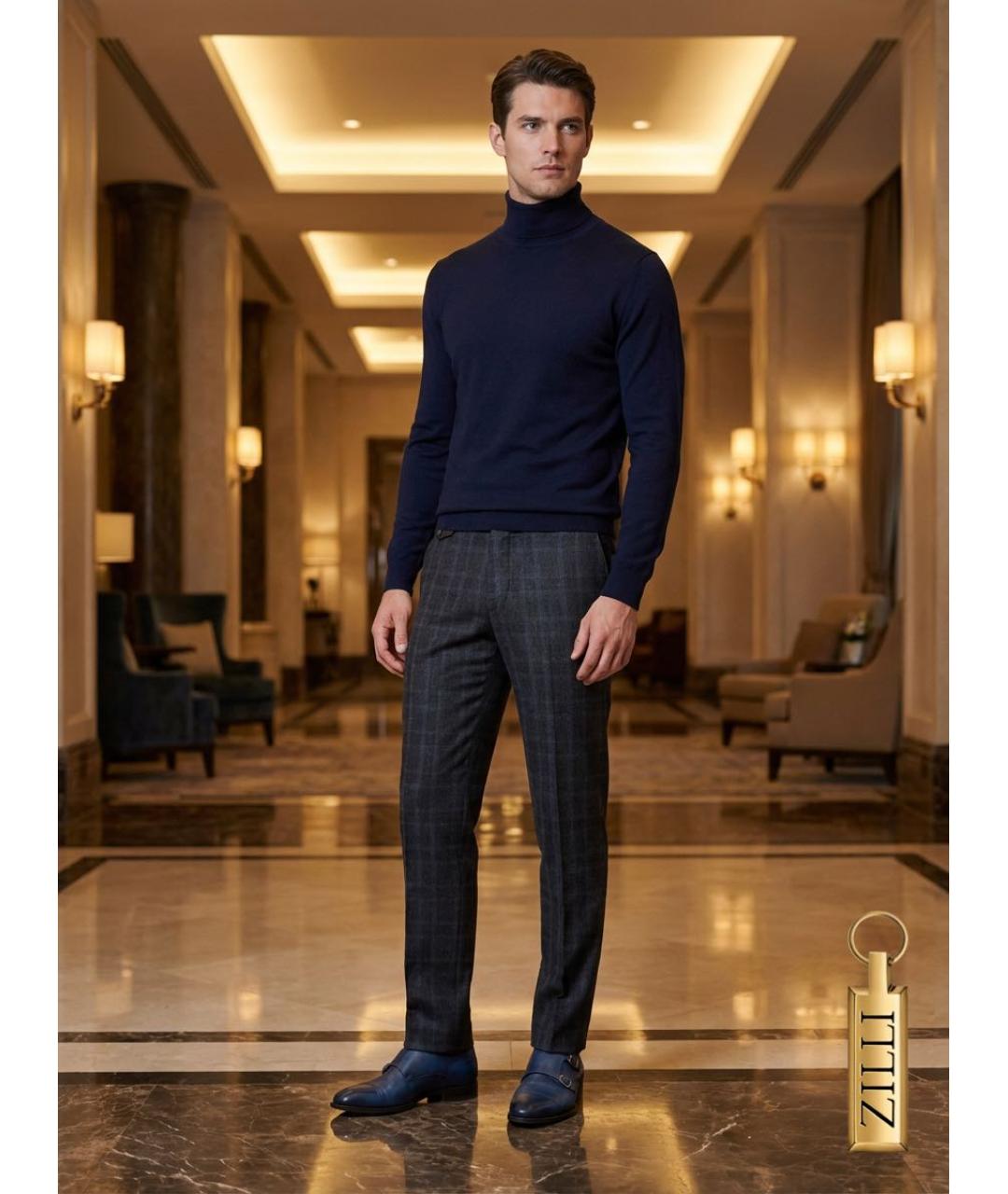 ZILLI Мульти шерстяные повседневные брюки, фото 2