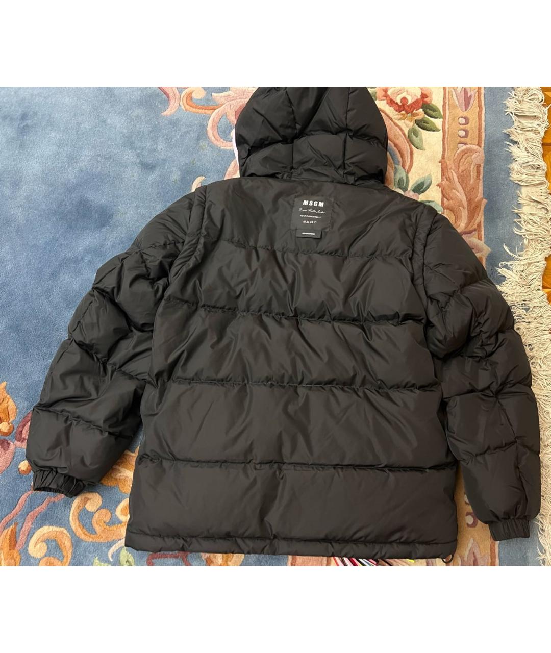 MSGM Черный полиэстеровый пуховик, фото 2