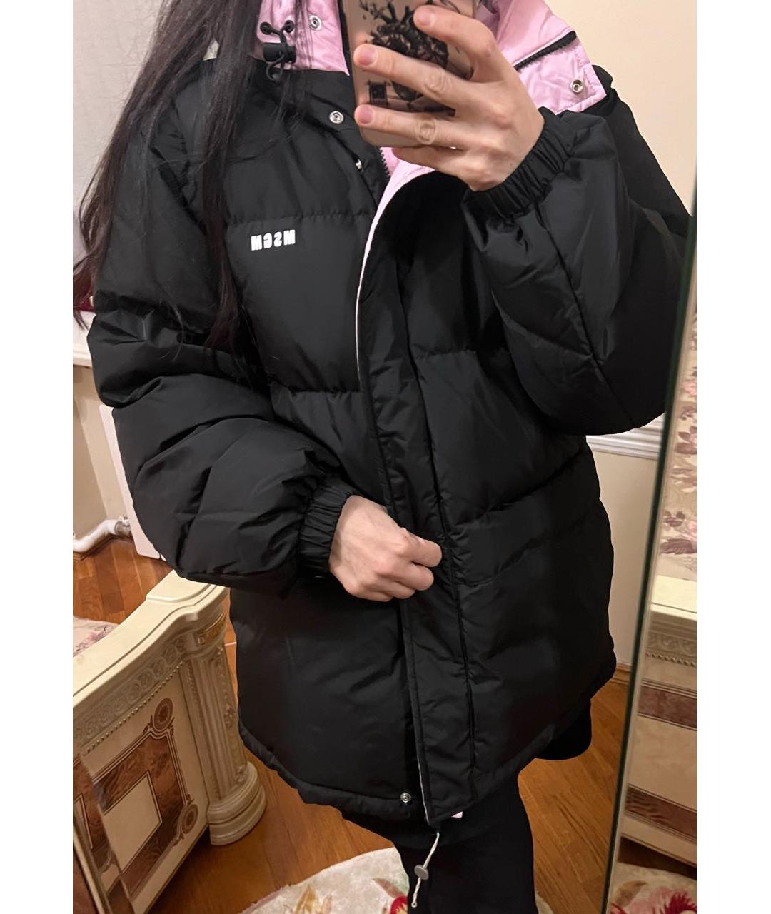 MSGM Черный полиэстеровый пуховик, фото 8