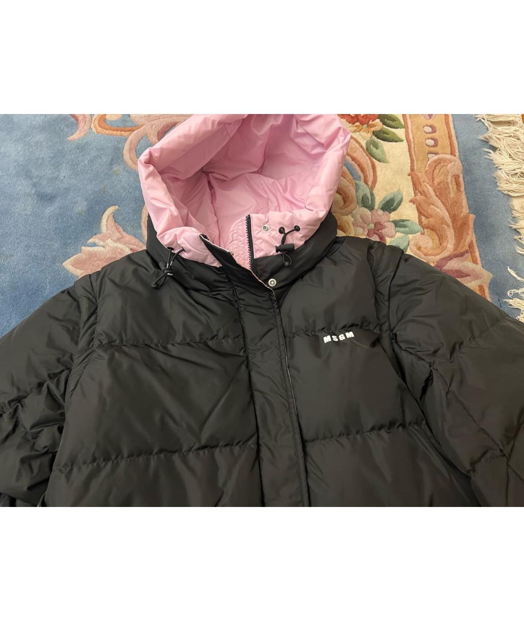 MSGM Черный полиэстеровый пуховик, фото 4