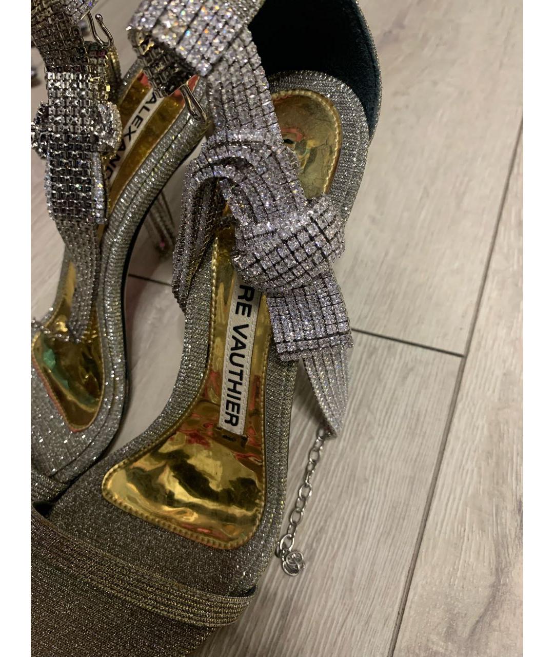 ALEXANDRE VAUTHIER Серебряные кожаные босоножки, фото 4