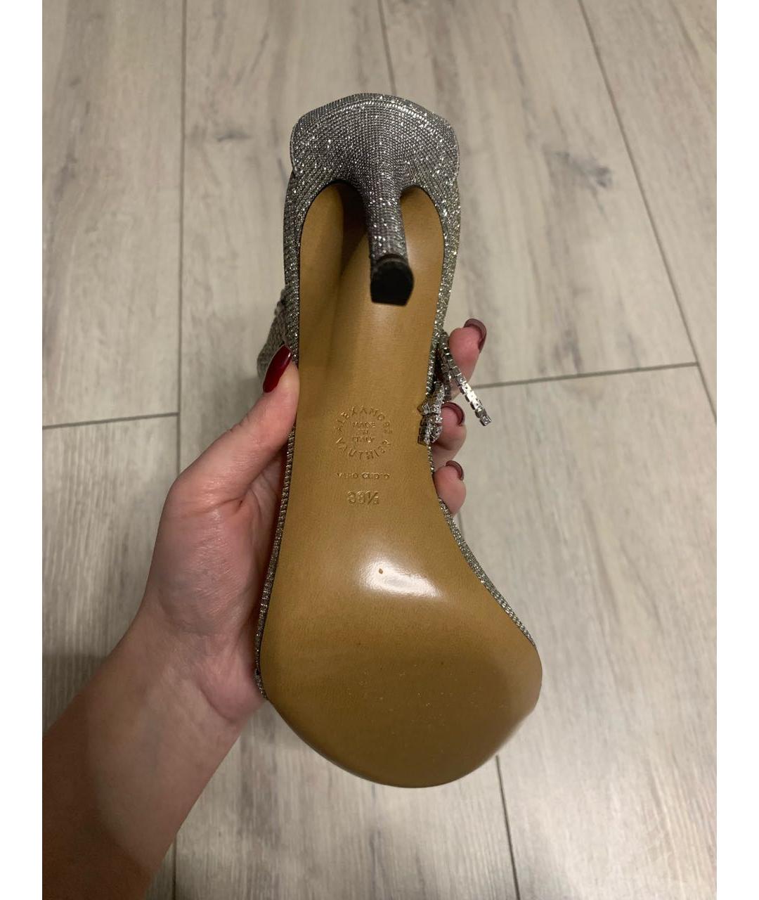 ALEXANDRE VAUTHIER Серебряные кожаные босоножки, фото 6