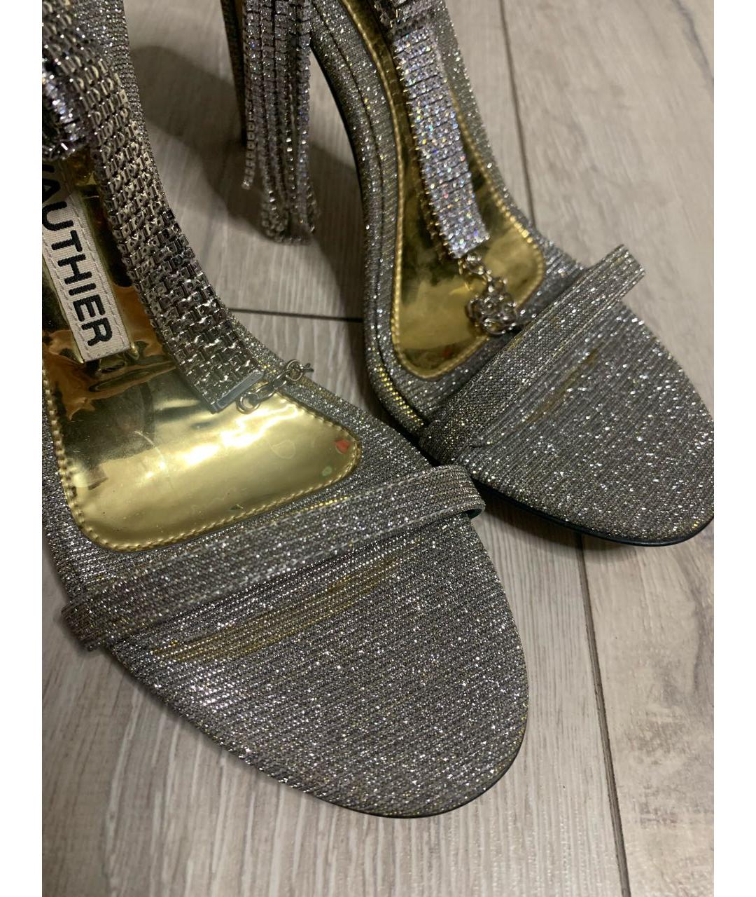 ALEXANDRE VAUTHIER Серебряные кожаные босоножки, фото 5