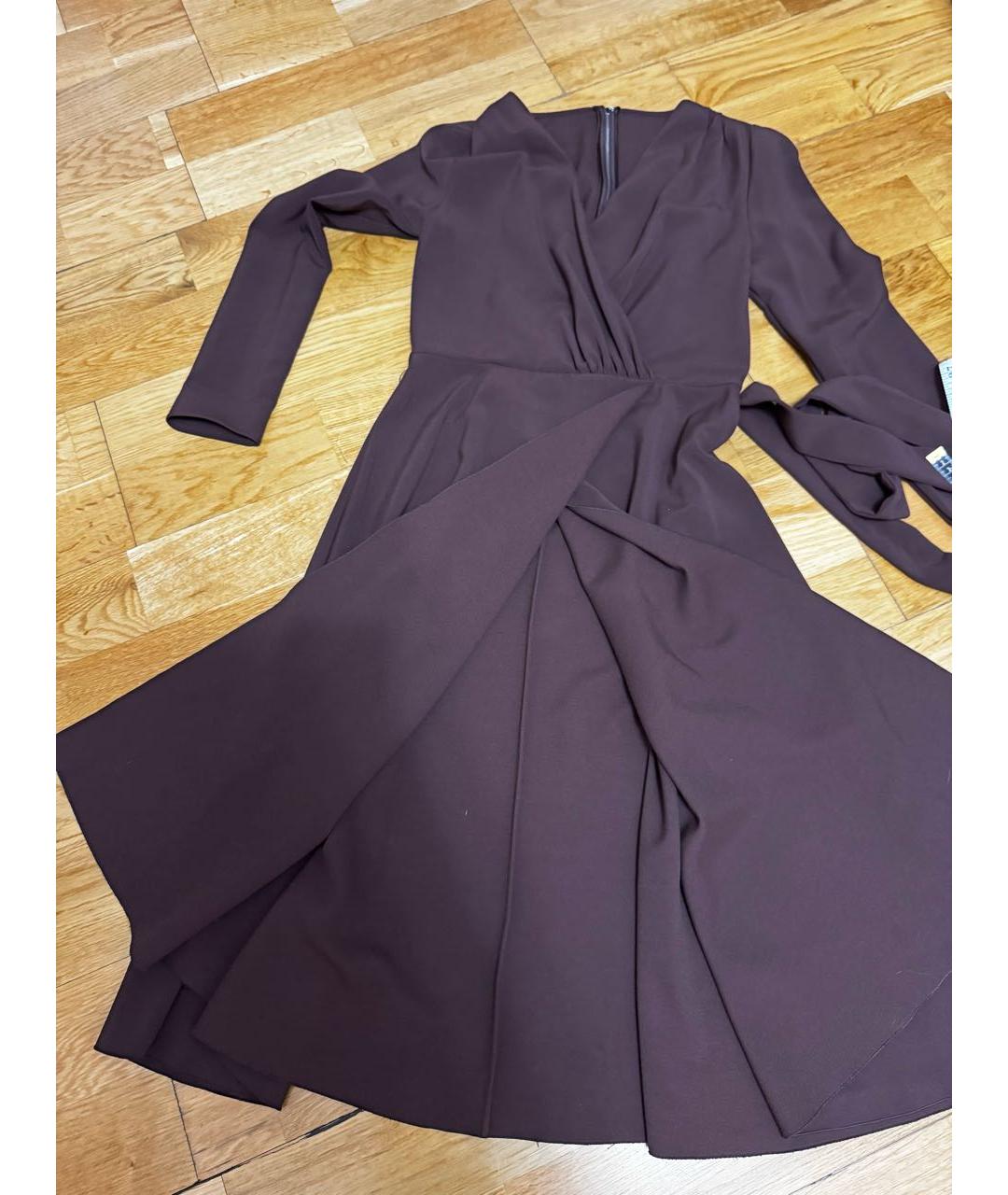 DOLCE&GABBANA Коричневое полиэстеровое коктейльное платье, фото 4