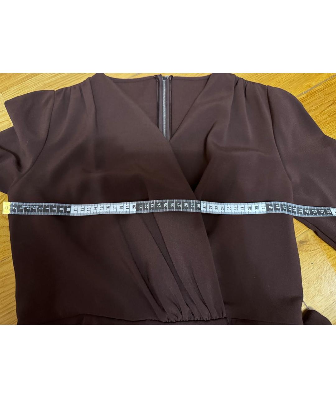 DOLCE&GABBANA Коричневое полиэстеровое коктейльное платье, фото 5