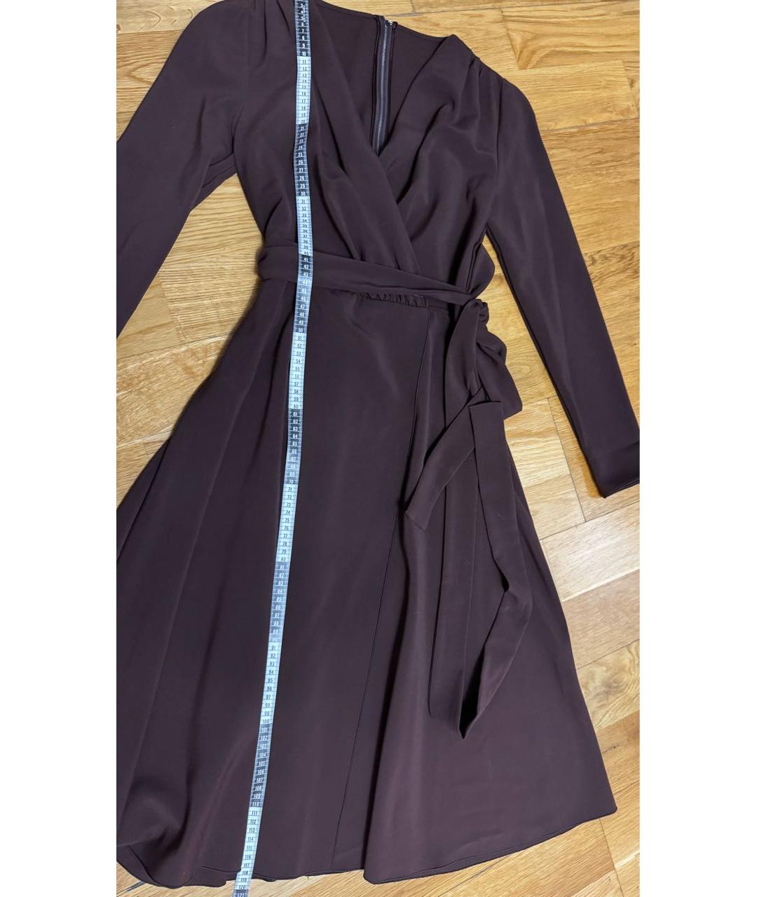 DOLCE&GABBANA Коричневое полиэстеровое коктейльное платье, фото 8