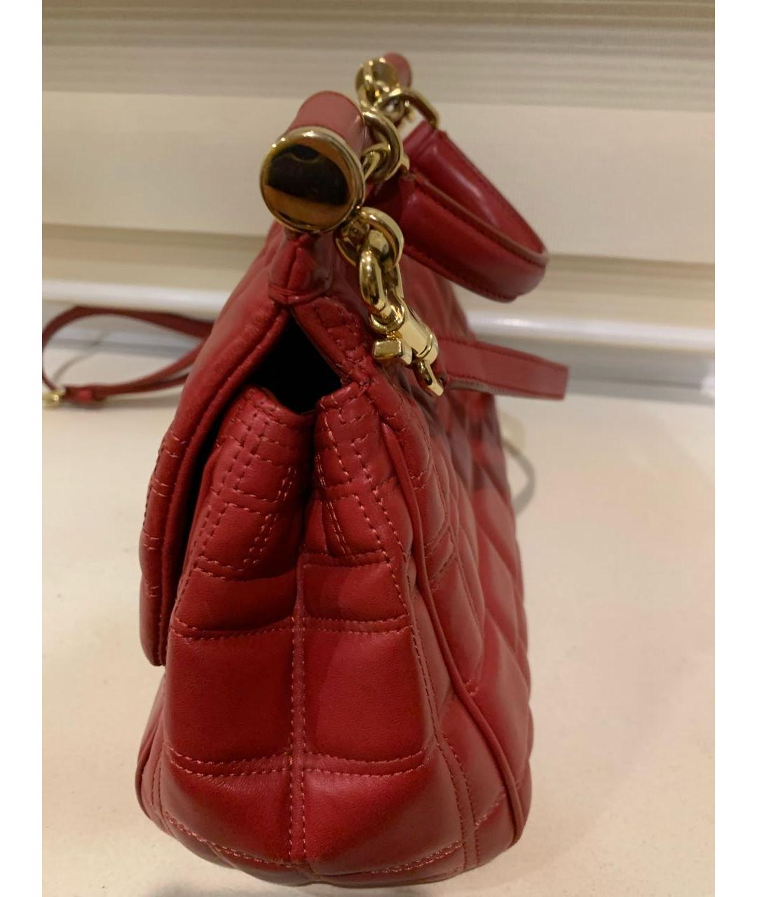 DOLCE&GABBANA Красная кожаная сумка с короткими ручками, фото 2