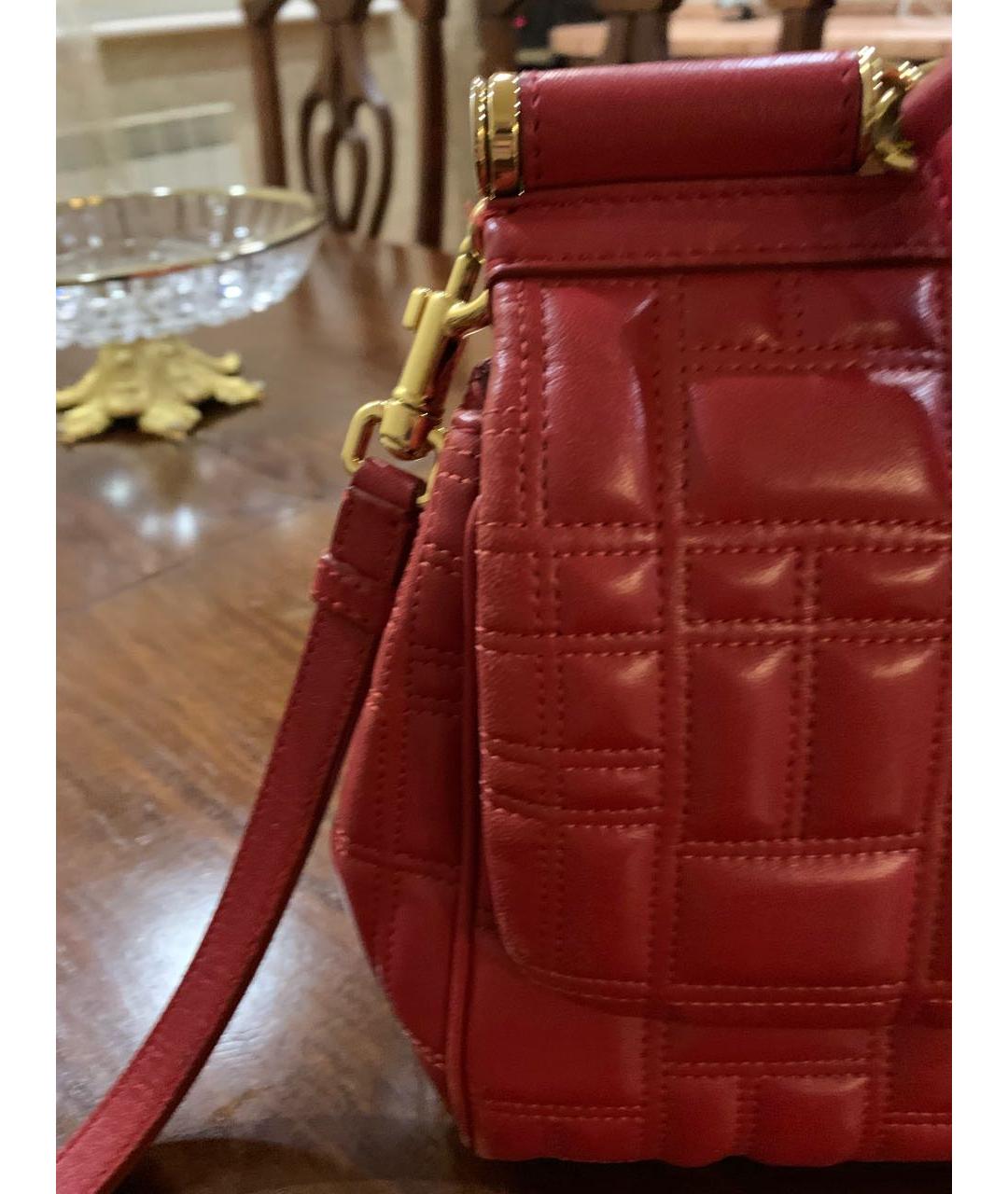 DOLCE&GABBANA Красная кожаная сумка с короткими ручками, фото 8