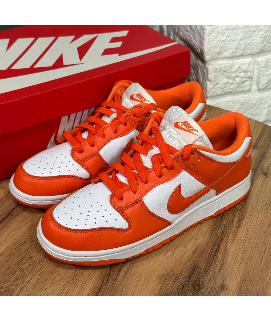 NIKE Оранжевое кожаные низкие кроссовки / кеды, фото 6