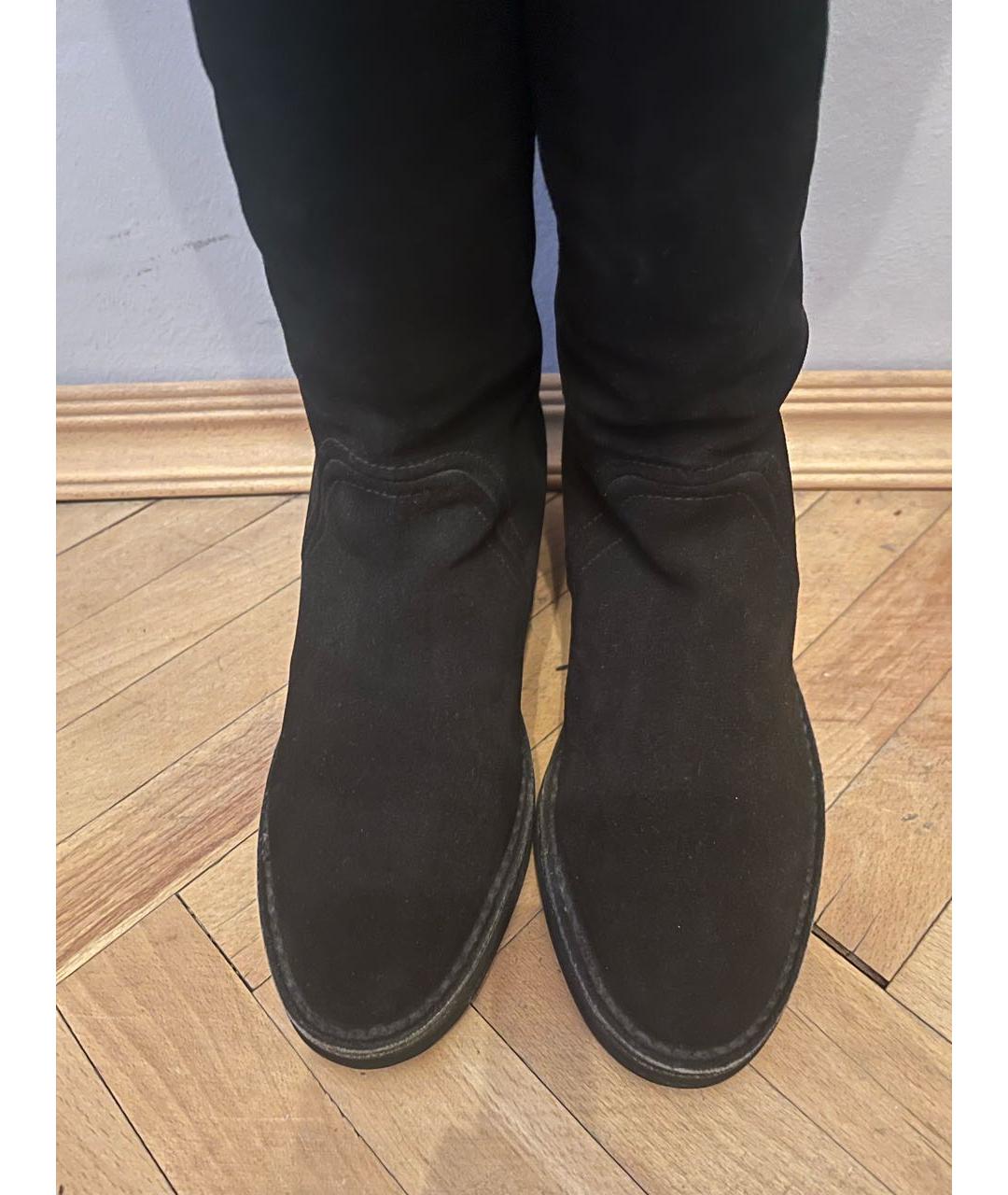 JIMMY CHOO Черные замшевые сапоги, фото 3