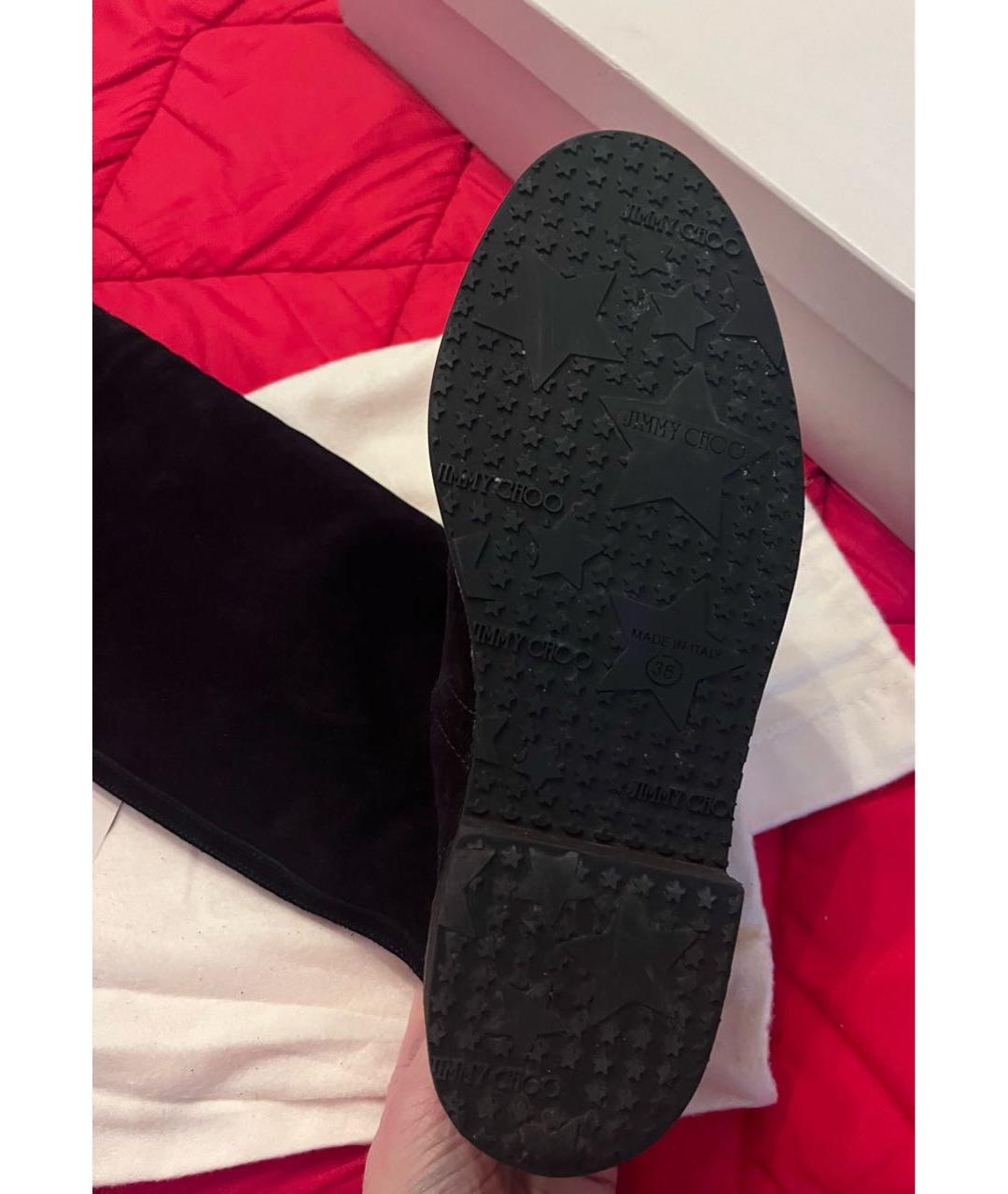 JIMMY CHOO Черные замшевые сапоги, фото 6