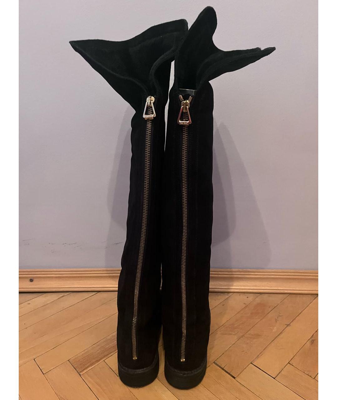 JIMMY CHOO Черные замшевые сапоги, фото 4