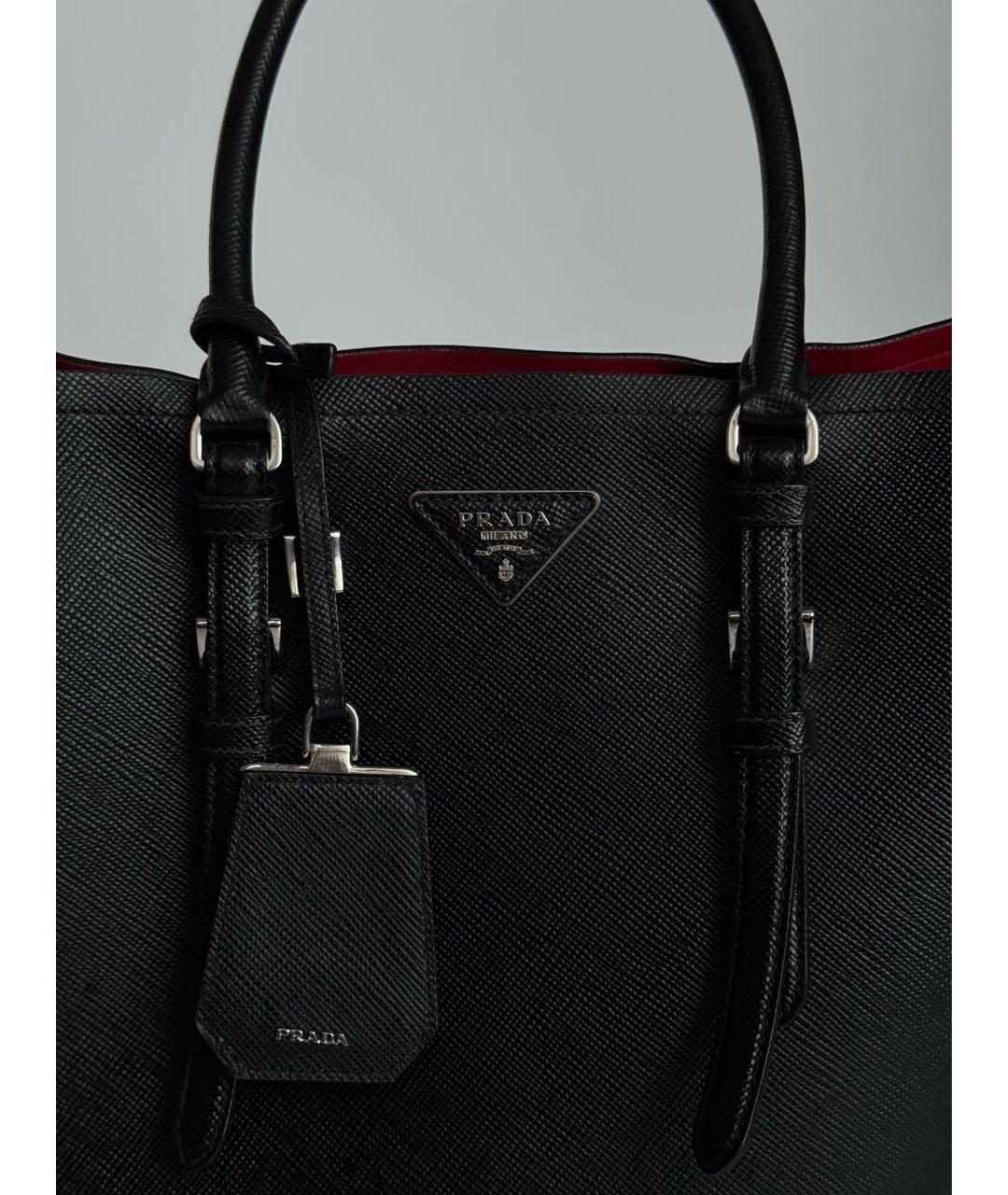 PRADA Черная кожаная сумка с короткими ручками, фото 7