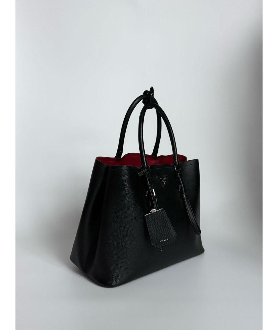 PRADA Черная кожаная сумка с короткими ручками, фото 3