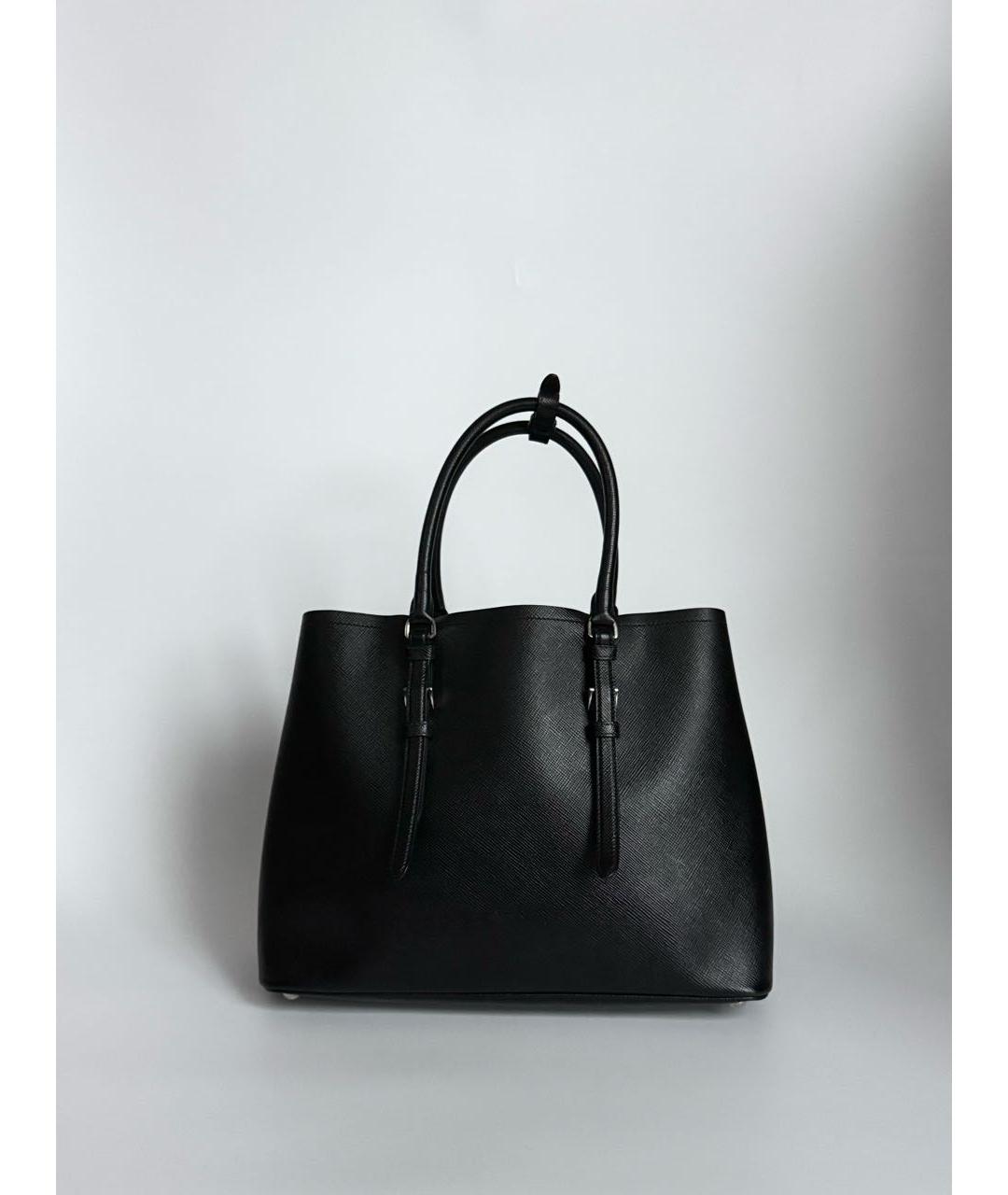 PRADA Черная кожаная сумка с короткими ручками, фото 4