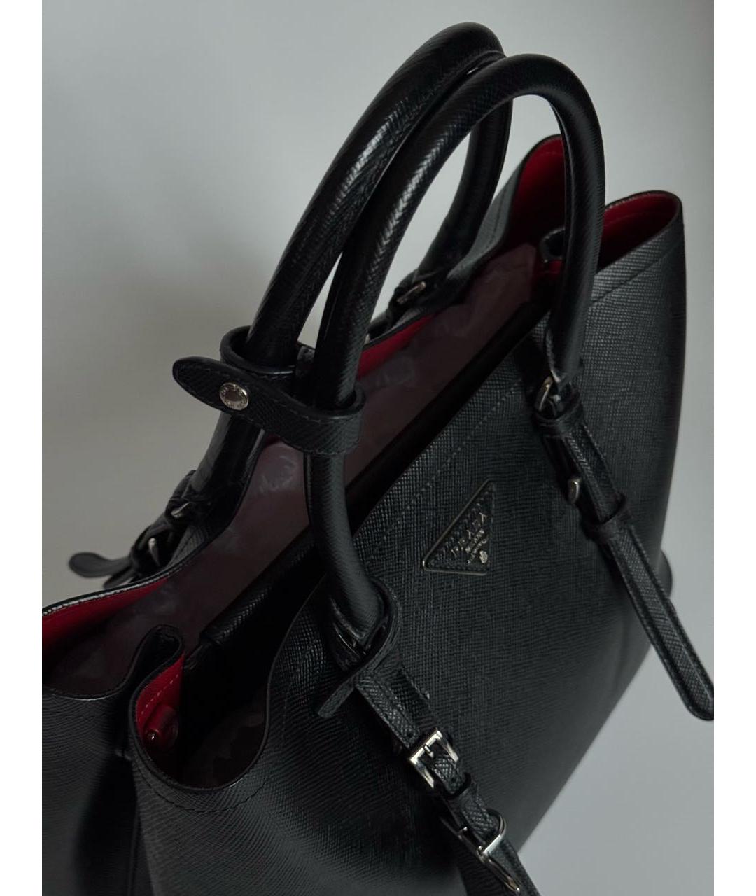 PRADA Черная кожаная сумка с короткими ручками, фото 8